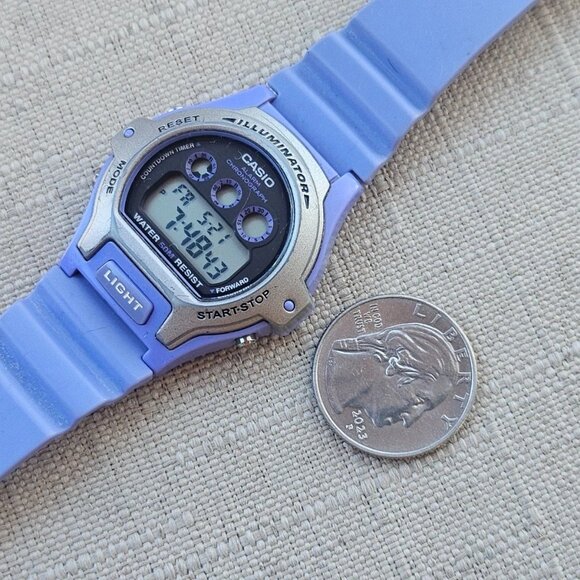 Casio Digital Wristwatch Blue Rubber Strap Multi Functional Illuminator Watch - Picture 10 of 11
